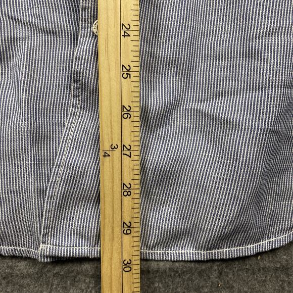 Tommy Bahama Shirt Mens Med‎ Linen Blend Button Short Sleeve Stripe Seersucker - Picture 9 of 12